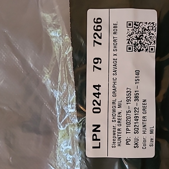 ❤️🔥❤️🔥SAVAGE X FENTY FOREVER SAVAGE SHOWGIRL SHORT ROBE- HUNTER GREEN M/L - Picture 6 of 7